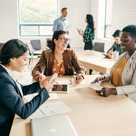 A group working together
